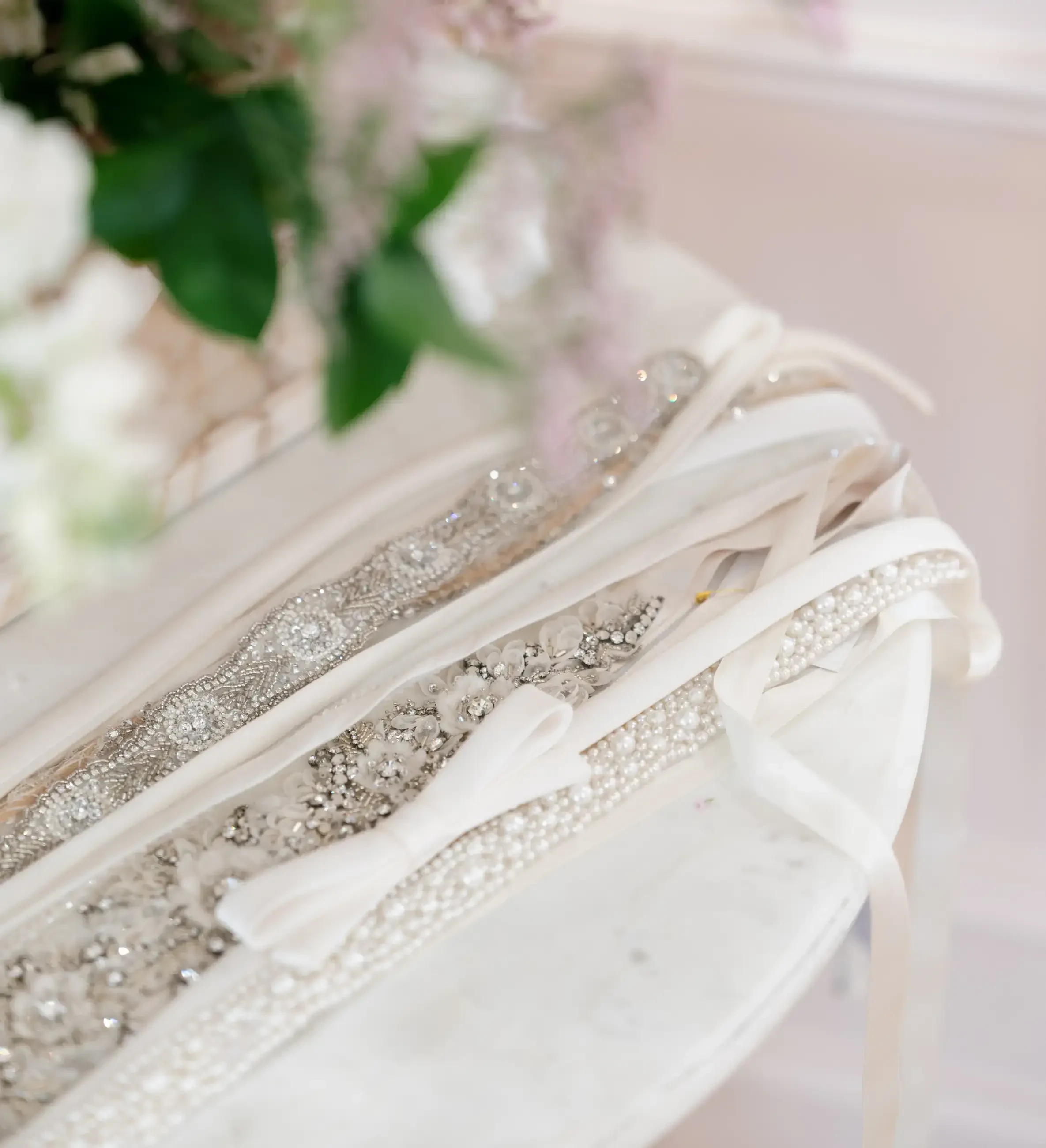 image shows bridal belt accessories