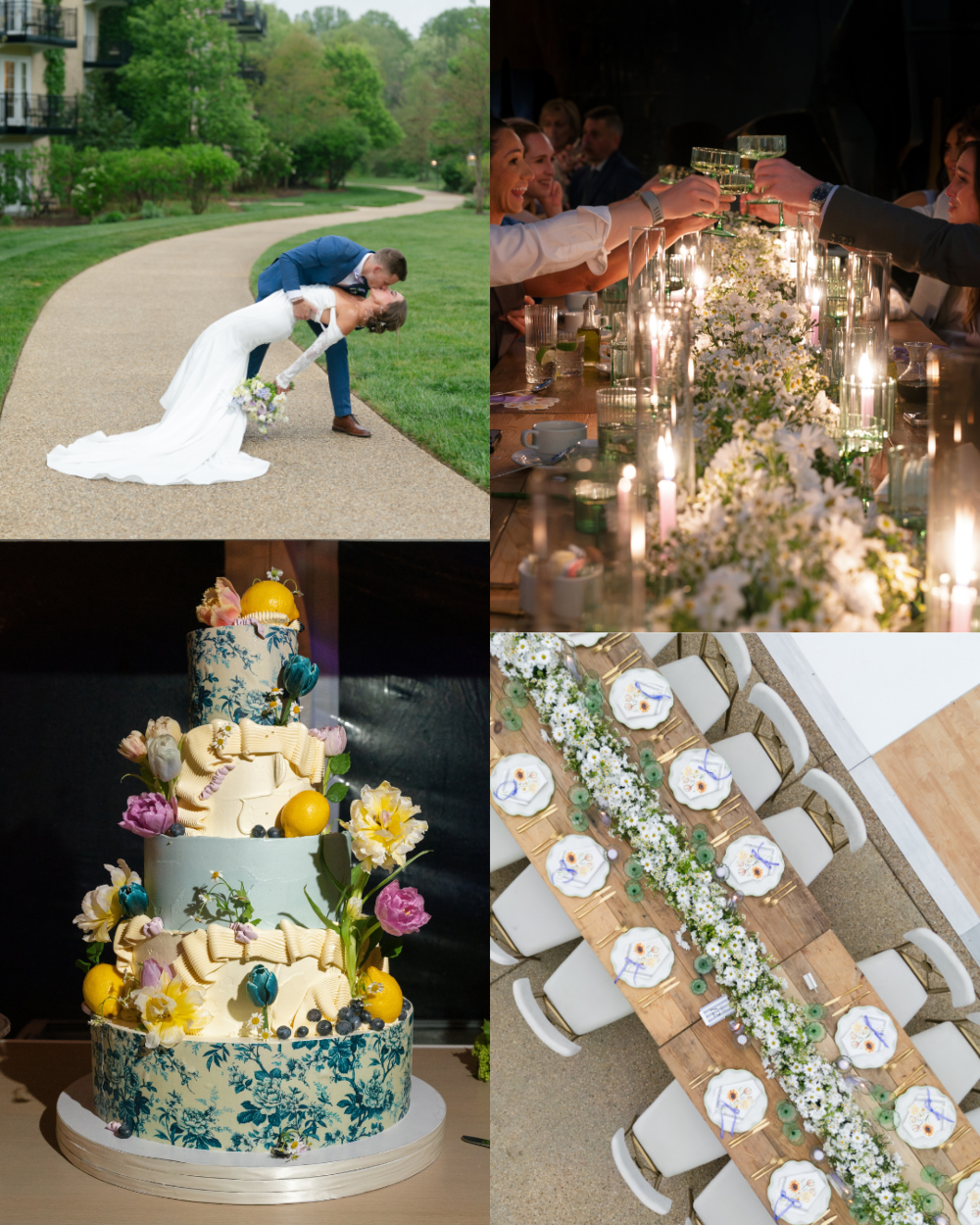 Collage of Lindsey and Nick wedding