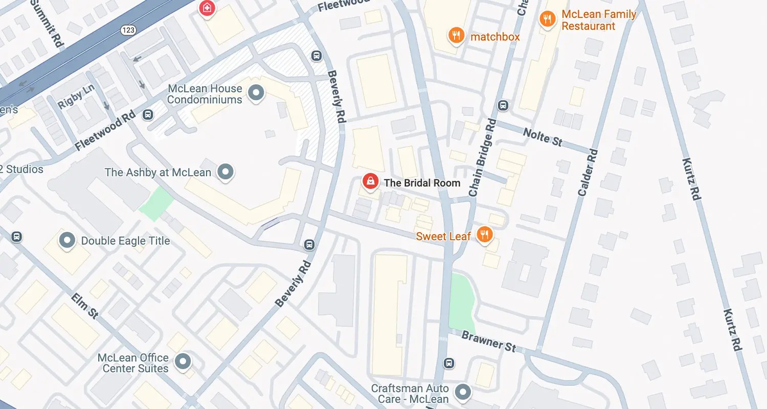 The Bridal Room location. Mobile image