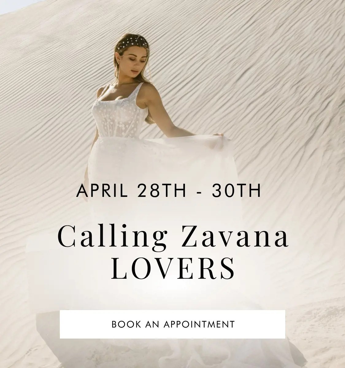 "Calling Zavana Lovers Trunk Show" banner for mobile