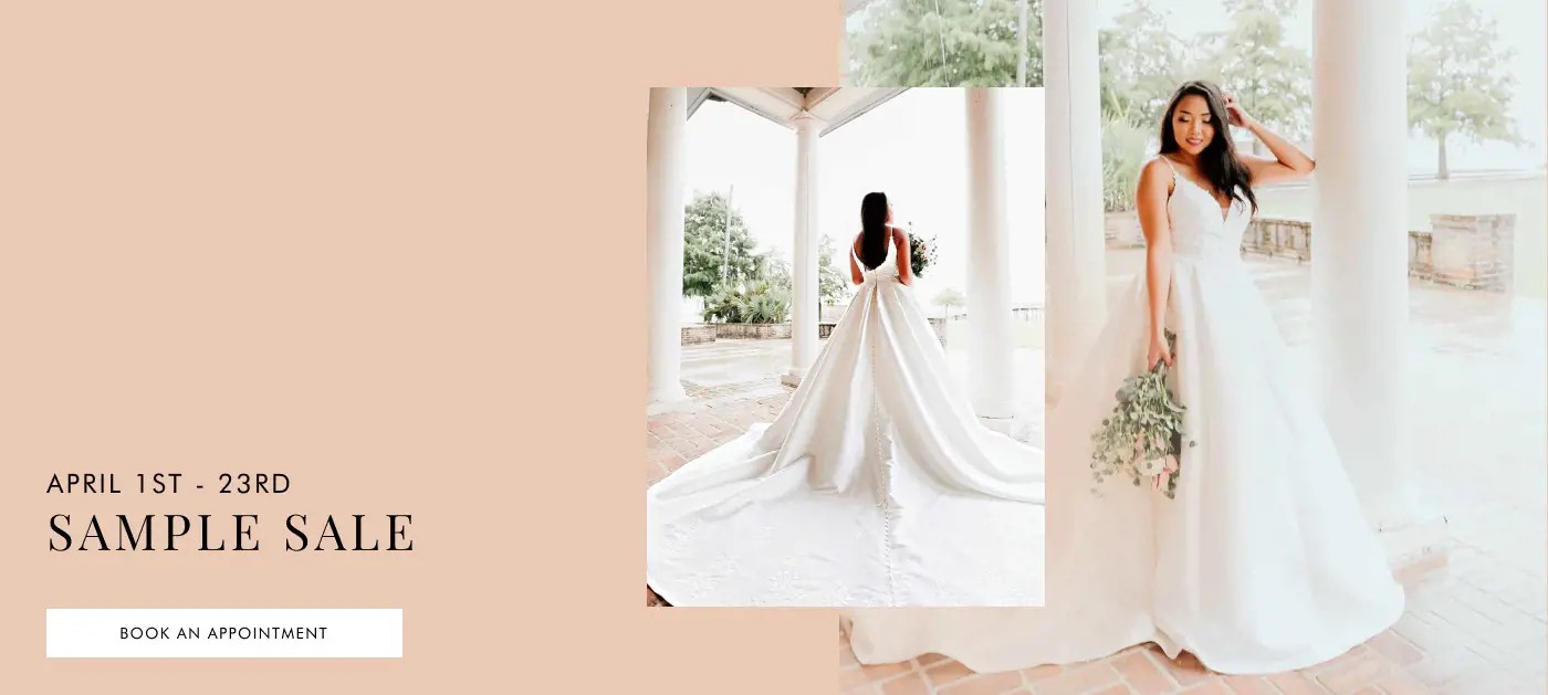 "Sample Sale" banner for desktop